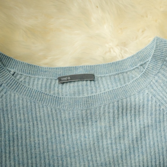 Vince S Light Blue Wool Cashmere Boat Neck Sweater - Picture 6 of 6